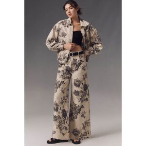 New Anthropologie The Leon Double Hem High-Rise Wide-Leg Cuffed Jeans by Pilcro: